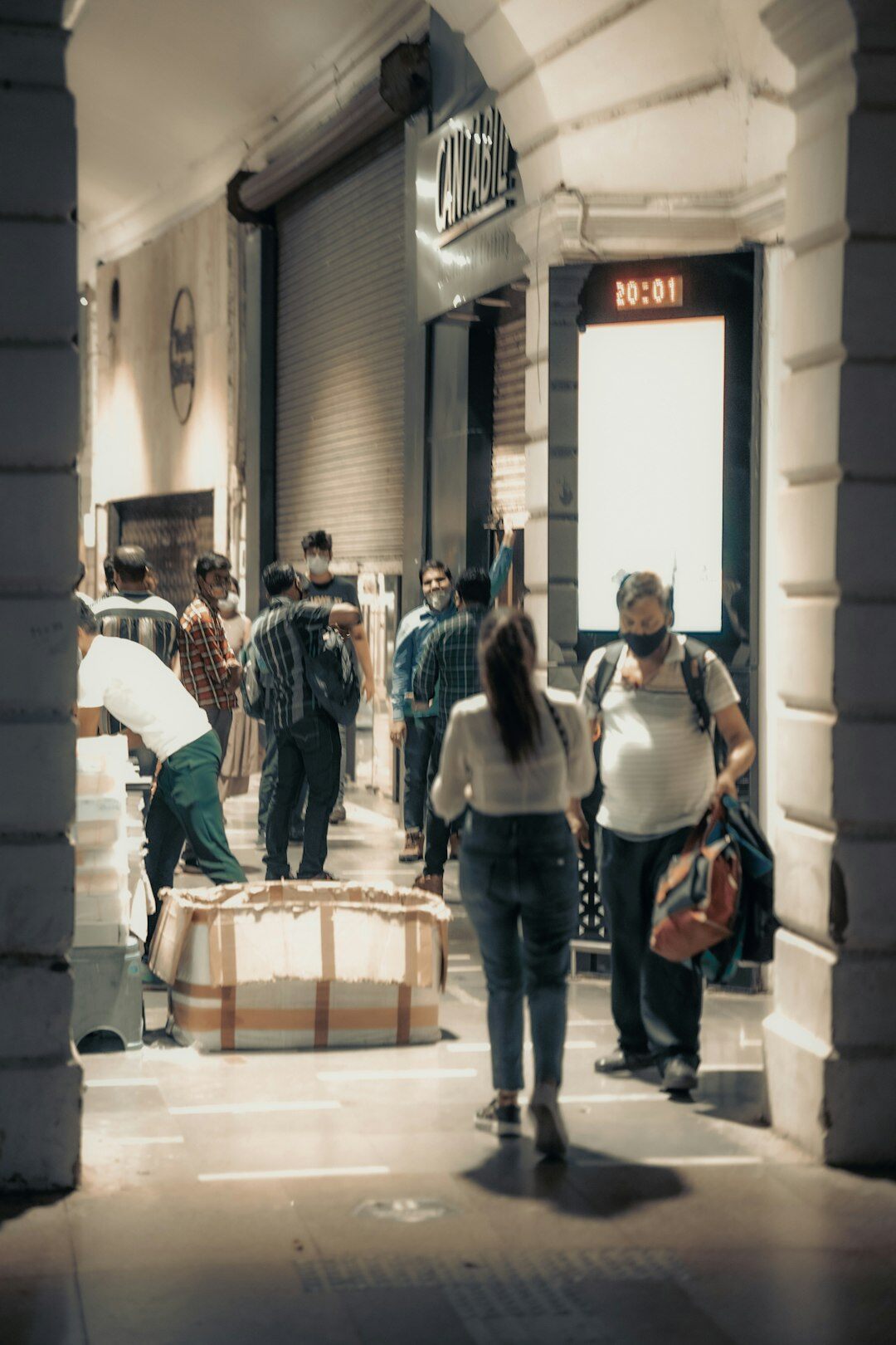 group of shoppers in store