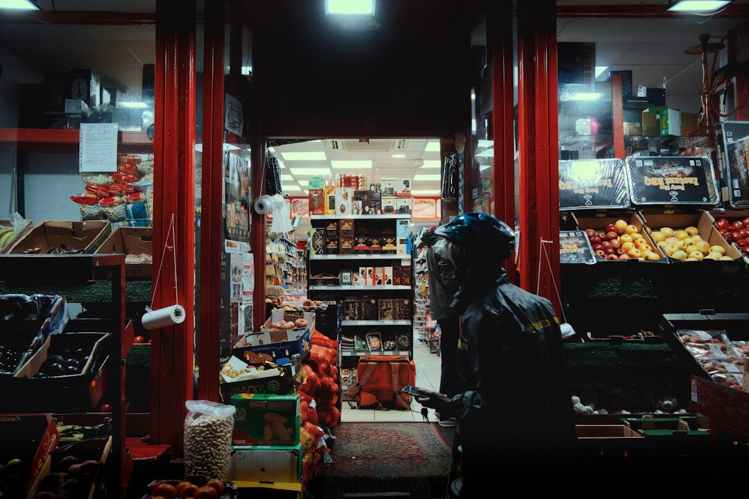 detective investigating supermarket